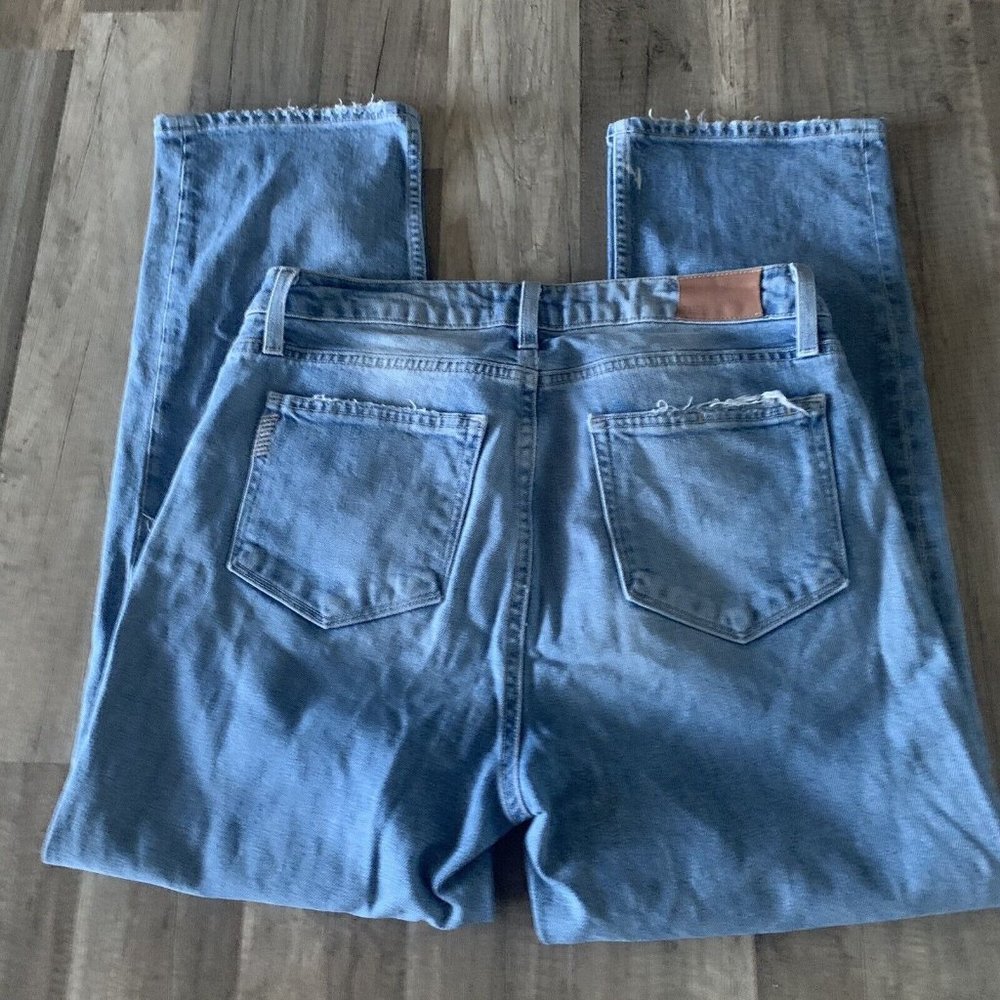 Paige Noella Straight Leg High Waist Jeans Distressed Wash Size 29
